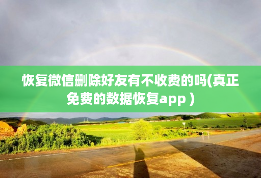 恢复微信删除好友有不收费的吗(真正免费的数据恢复app )