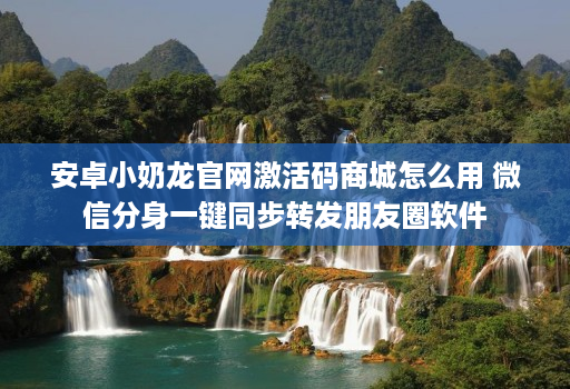 安卓小奶龙j9九游会登陆入口官网激活码商城怎么用 微信分身一键同步转发朋友圈软件