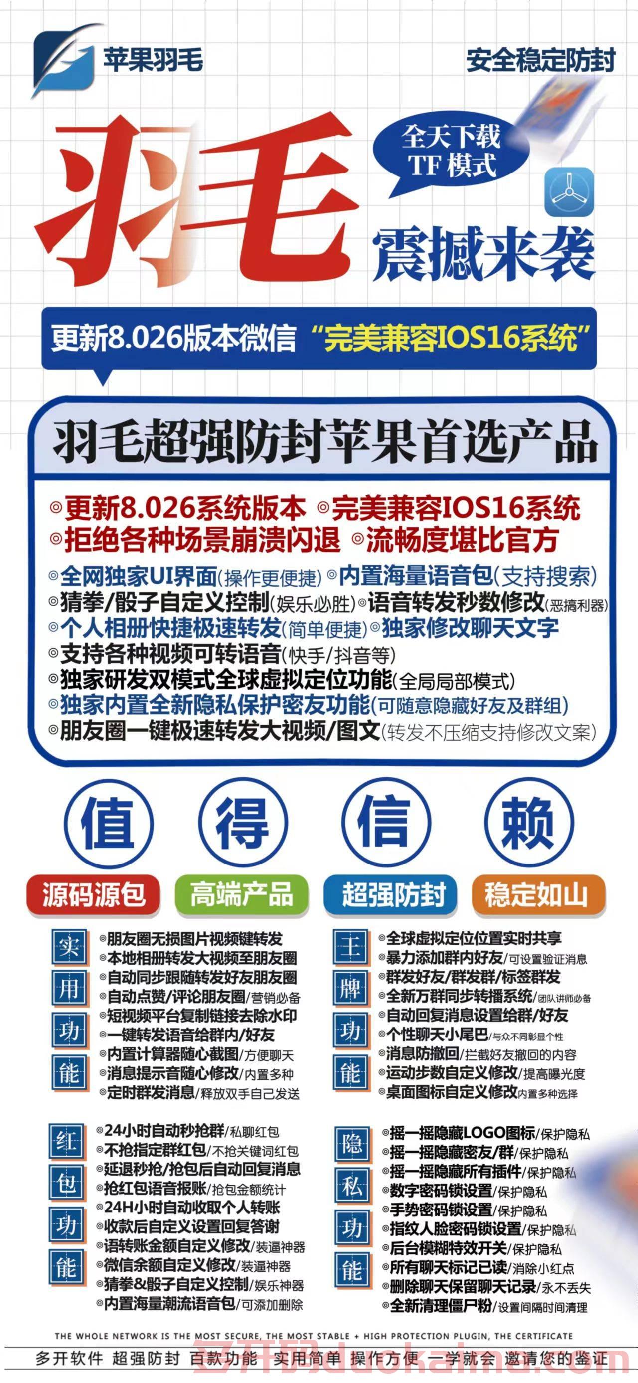 【苹果羽毛微商激活码】2022年新款苹果微信份身哆开软件“羽毛微商”自动加人自动回复/全球虚拟定位任意修改/朋友圈一键转发极速转发
